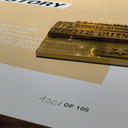 Close up of the bottom right of the movie poster 'The Juventus Story' showing the numbered edition of the posters. Only 100 available.