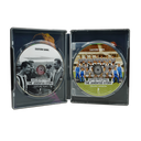 Interior panels of a 4 disc steelbook of the movie The Juventus Story. The first 2 interior panels are showing 2 Blu-ray Discs: the first is the feature film, the second is the italian version.